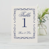 Elegante Boho-Hochzeit Tischnummer | Altes Geld (Stehend Vorderseite)