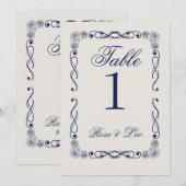 Elegante Boho-Hochzeit Tischnummer | Altes Geld (Vorne/Hinten)