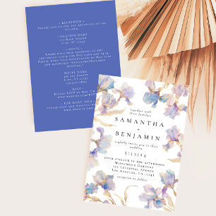 Elegante Boho-Iris-All-In-One-Hochzeit Einladung