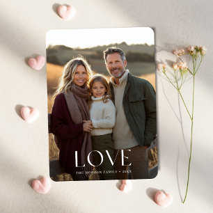 Elegante Boho-Liebe Familien-Kinder-Foto Valentins Feiertagskarte