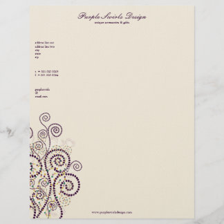 Elegante Boho lila Spirale-künstlerische Briefkopf
