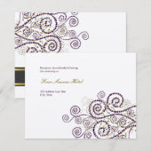 Elegante Boho Lila Spirals Hochzeitsempfangskarte Einladung (Vorne/Hinten)