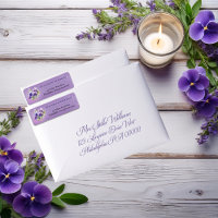 Elegante Boho-Lila-Veilchen-Blumen-Rücksendeadress
