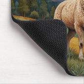 Elegante boho llama alpaca Vintage Landschaft Mousepad (Ecke)