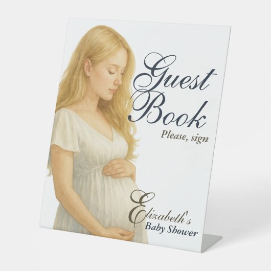 Elegante Boho Mama zum Gästebuch Sockelschild (Vorderseite)