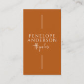 Elegante Boho Monogram QR Code Moderne Terracotta Visitenkarte (Vorderseite)