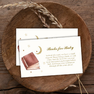 Elegante Boho Moon Star Bücher für Babydusche Begleitkarte