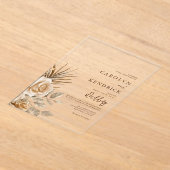 Elegante Boho neutrale florale Akzente Hochzeit Acryleinladungen (Ablage )