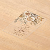 Elegante Boho neutrale florale Akzente Hochzeit Acryleinladungen (Ablage )