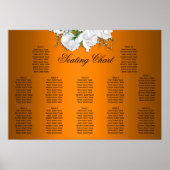 Elegante Boho Orange, Weiße Rosen Hochzeitssitze Poster (Vorne)