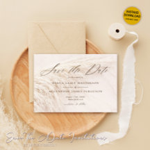 Elegante Boho Pampas Grass Save the Date Card