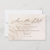 Elegante Boho Pampas Grass Save the Date Card (Vorderseite)