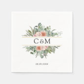 Elegante Boho Pastel Eucalyptus Serviette (Vorderseite)