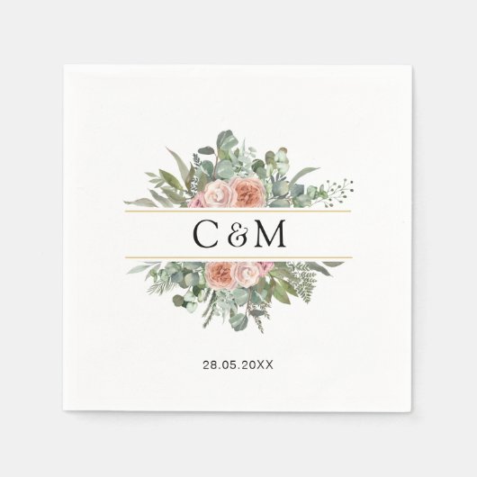 Elegante Boho Pastel Eucalyptus Serviette (Vorderseite)