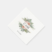 Elegante Boho Pastel Eucalyptus Serviette (Ecke)