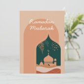 Elegante Boho Ramadan Mubarak Card Einladung (Stehend Vorderseite)