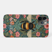 Elegante Boho-Retro-Hummel-Frühlingsblumen  Case-Mate iPhone Hülle (Rückseite (Horizontal))