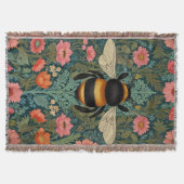 Elegante Boho-Retro-Hummel-Frühlingsblumen  Decke (Vorderseite)
