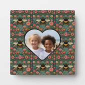 Elegante Boho-Retro-Hummel-Frühlingsblumen  Fotoplatte (Vorderseite)