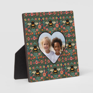 Elegante Boho-Retro-Hummel-Frühlingsblumen  Fotoplatte