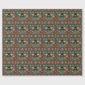 Elegante Boho-Retro-Hummel-Frühlingsblumen Geschenkpapier (Flach)