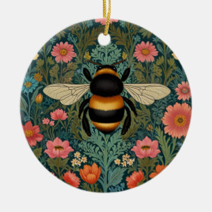 Elegante Boho-Retro-Hummel-Frühlingsblumen Keramik Ornament