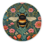 Elegante Boho-Retro-Hummel-Frühlingsblumen  Keramikknauf (Vorderseite)