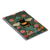 Elegante Boho-Retro-Hummel-Frühlingsblumen  Notizblock (Rechte Seite)