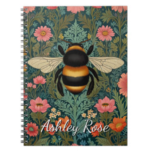 Elegante Boho-Retro-Hummel-Frühlingsblumen  Notizblock