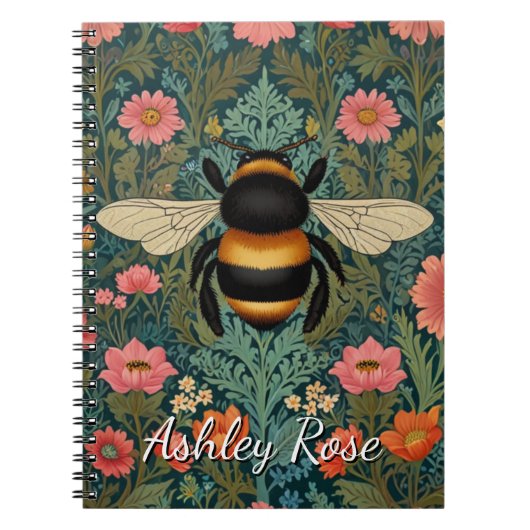 Elegante Boho-Retro-Hummel-Frühlingsblumen  Notizblock (Vorderseite)