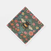 Elegante Boho-Retro-Hummel-Frühlingsblumen Serviette (Ecke)