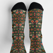 Elegante Boho-Retro-Hummel-Frühlingsblumen Socken (Oben)