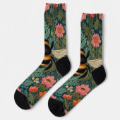 Elegante Boho-Retro-Hummel-Frühlingsblumen  Socken (Linkes Detail)