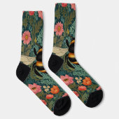 Elegante Boho-Retro-Hummel-Frühlingsblumen  Socken (Rechts)