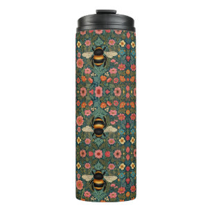 Elegante Boho-Retro-Hummel-Frühlingsblumen  Thermosbecher