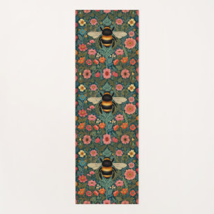 Elegante Boho-Retro-Hummel-Frühlingsblumen Yogamatte