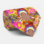 Elegante Boho Retro-Sonnenblumen rosa gelbe Blumen Krawatte (Gerollt)