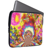 Elegante Boho Retro-Sonnenblumen rosa gelbe Blumen Laptopschutzhülle (Vorne Rechts)