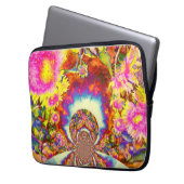 Elegante Boho Retro-Sonnenblumen rosa gelbe Blumen Laptopschutzhülle (Vorderseite Links)