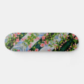 Elegante boho rosa Aquarellfarben-Rose Skateboard (Horizontal)