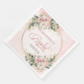 Elegante Boho-Roségold-Blumen-Braut-Shower-Serviet Serviette (Ecke)