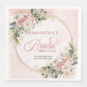 Elegante Boho-Roségold-Blumen-Brautparty-Serviette Serviette (Vorderseite)
