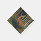 Elegante boho rustikale Wald Wald Hirsche Kunst Serviette (Ecke)