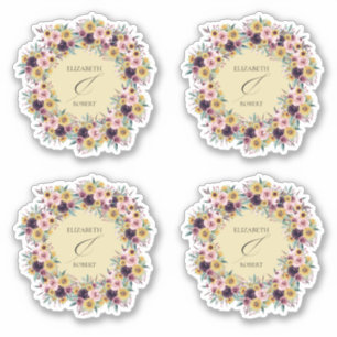 Elegante Boho-Sonnenblume Rustikale Blumen Hochzei Aufkleber