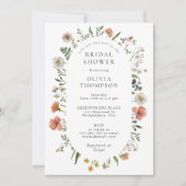 Elegante Boho Spring Wildblume Arch Brautparty Einladung (Vorderseite)