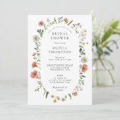 Elegante Boho Spring Wildblume Arch Brautparty Einladung (Stehend Vorderseite)