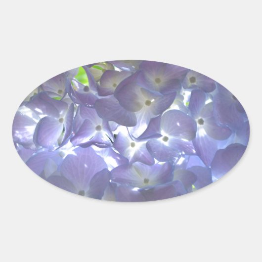 Elegante boho staubige lila Blumenarten Blume Ovaler Aufkleber (Vorderseite)