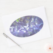 Elegante boho staubige lila Blumenarten Blume Ovaler Aufkleber (Umschlag)