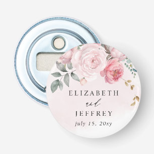 Elegante Boho Summer Blush Blumenhochzeit Flaschenöffner
