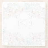 Elegante Boho Summer Blush Blumenhochzeit Glasuntersetzer (Rückseite)